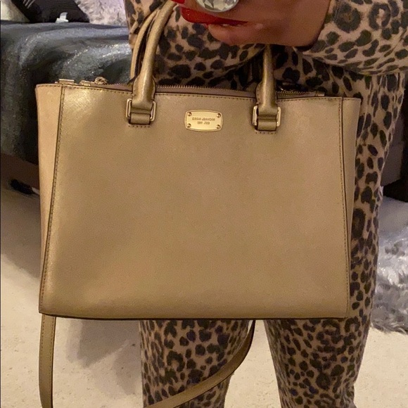 Michael Kors champagne gold satchel purse
